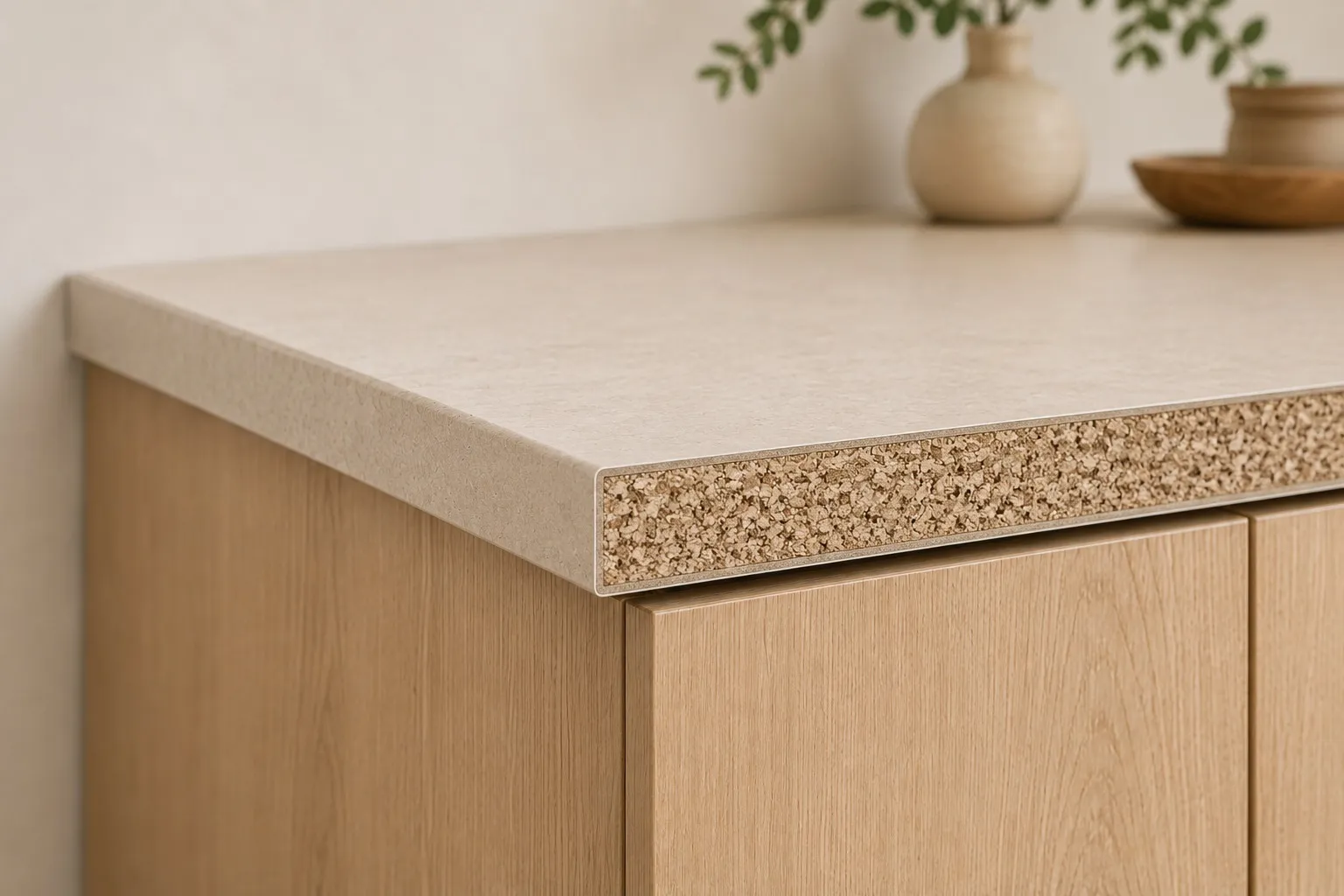 Laminate worktop on board for a kitchen renovation in Palma and across Mallorca