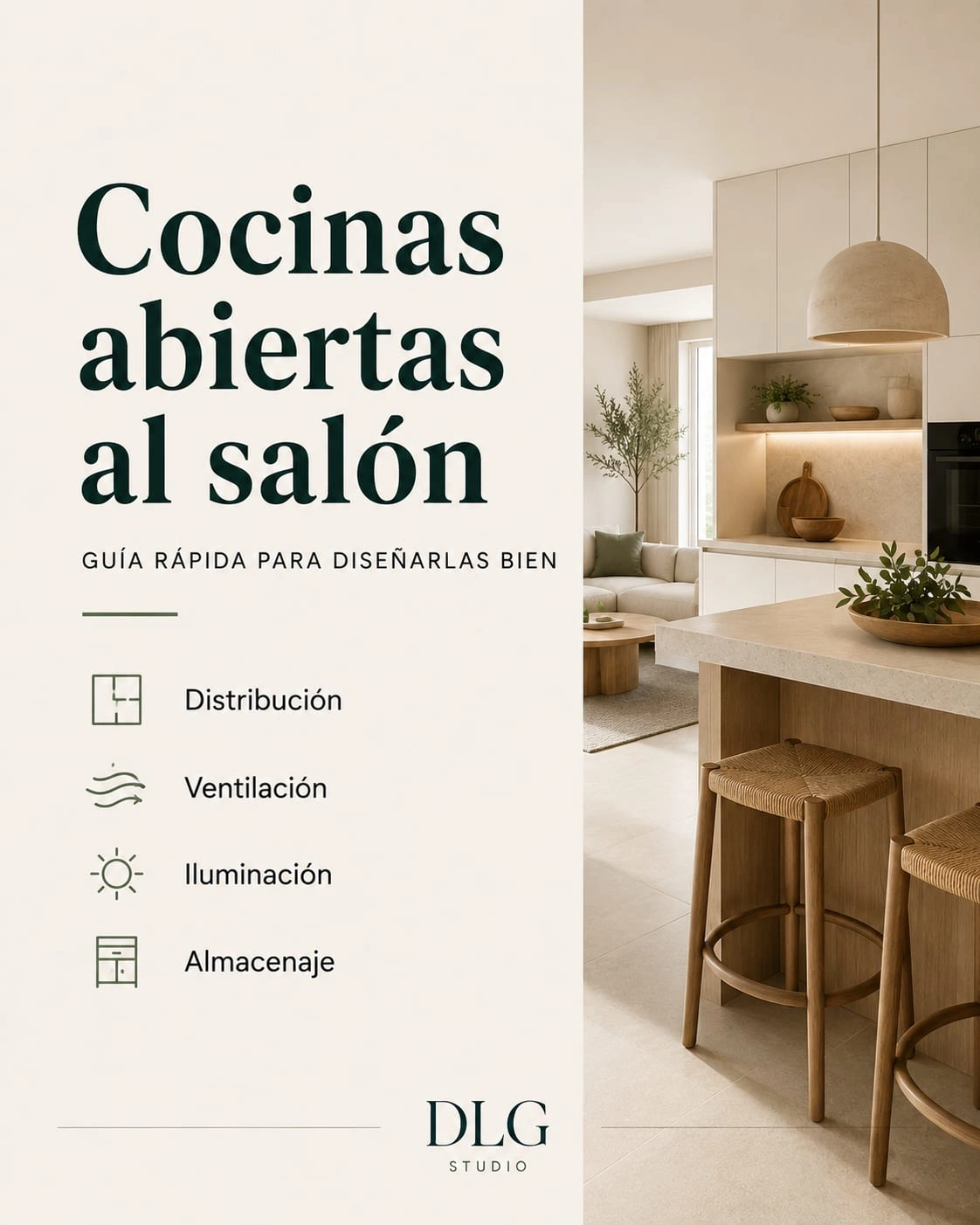 Infographic about open-plan kitchens for a kitchen remodel in Palma and across Mallorca